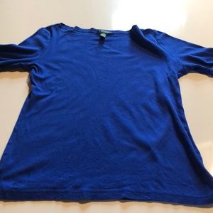 Royal blue 3/4 sleeve Lauren Ralph Lauren shirt
